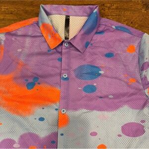 Fabletics‎ Stash The Rec Button Up 2.0 Basketball Skater Y2K Mesh Shirt Men's S